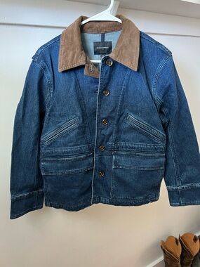 Denim Barn Jacket with Brown Corduroy Collar NWT Banana Republic